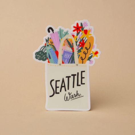 Seattle Market Sticker – Tender Loving Empire Seattle Market, Sticker Design Inspiration, Canvas Learning, Diy Art Projects, Farmers Markets, Creative Tattoos, Diy Stickers, Sticker Collection, Gift Stickers