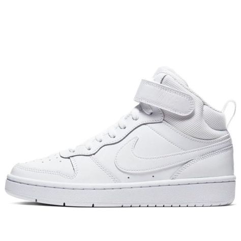 Kids Nike Court Borough Mid 2 White Sneakers/Shoes Lightning Shoes, Nike Court Borough Mid 2, Nike Shoes High Tops, Court Borough Mid 2, Nike Court Borough Mid, White Sneakers Shoes, Nike Court Borough, White Nike Shoes, White Shoes Sneakers