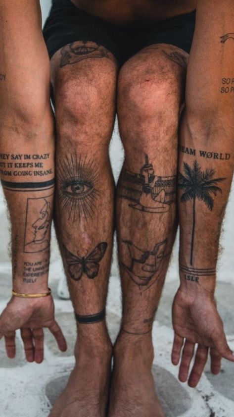 Jay Alvarrez's Tattoo #tattooideas #mentattoo Mens Thigh Tattoo, Thigh Sleeve Tattoo, Thigh Tattoo Ideas, Thigh Tattoo Men, Palm Tattoos, Forearm Sleeve Tattoos, Inspiration Tattoos, Leg Tattoo Men, Cool Small Tattoos