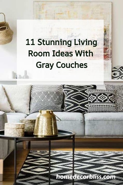 Ready for a living room makeover? Explore 11 fantastic gray couch ideas that will transform your space! Click for inspiration and find the perfect blend of comfort and style for your home. Pillows That Match Grey Couch, Light Gray Couch With Rug, Light Gray Couch Small Living Room Ideas, Grey Sofa What Color Rug, Dressing A Grey Sofa, Gray Sectional Boho Living Room, Grey Couch And Pillows, Light Gray Couch Rug Ideas, Grey Couch Black Furniture