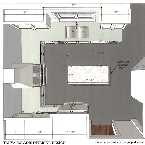 Renaissance Daze: Kitchen Renovation: Updating a U-Shaped Layout Kitchen Layout U Shaped, Small U Shaped Kitchen, Küchen In U Form, Small Kitchen Decoration, Kitchen Sink Window, Kitchen Layouts With Island, Kitchen Layout Plans, Kitchen Floor Plans, Small Kitchen Decor