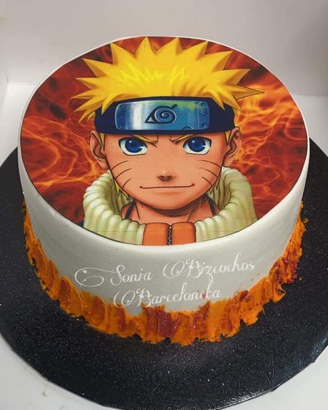 Naruto Cake Design, 21st Birthday Cake For Girls, Naruto Birthday, Anime Cake, Birthday Cakes For Teens, Happy 13th Birthday, Chocolate Cake Decoration, 21st Birthday Cake, Bday Cake