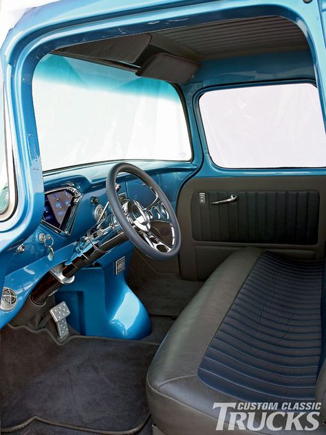 1956 Chevy Truck Interior, Truck Reference, Chevy Truck Interior, F100 Interior, 1956 Chevy Truck, Trucks Interior, Classic Trucks Magazine, 57 Chevy Trucks, Vintage Chevy Trucks