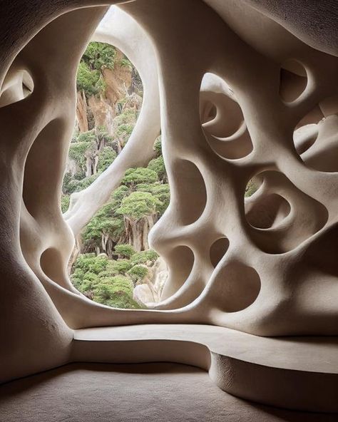 Natural Form Architecture, Organic Structure Architecture, Curves In Nature, Natural Futurism, Feminine Architecture, Nature In Architecture, Curved Architecture, Architecture Parametric, Floral Architecture