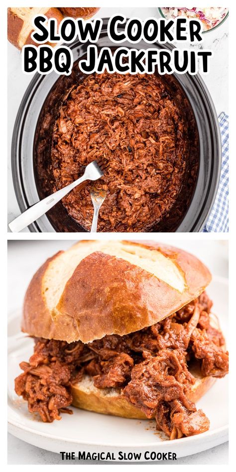 Jack Fruit Slow Cooker Recipes, Pulled Pork Jackfruit Recipe, Jackfruit Sandwich Recipes, Vegetarian Pulled Pork Recipe, Jackfruit Pulled Pork Sandwiches, Jackfruit Bbq Sandwich, Vegan Jackfruit Pulled Pork, Crockpot Jackfruit Pulled Pork, Jackfruit Sloppy Joes