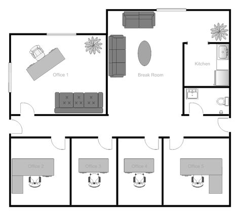 Example Image: Office Building Floor Plan Small Office Layout Floor Plans, Small Office Layout, Office Building Plans, Open Office Layout, Office Layout Plan, Simple Floor Plans, Office Floor Plan, Create Floor Plan, Small Office Design