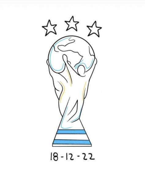 Copa Del Mundo Tattoo Argentina, Argentina World Cup Tattoo, Lionel Messi Tattoo Ideas, World Cup Drawing, Messi Tattoo Ideas, Argentina Tattoo Ideas, World Cup Tattoo, Argentina Drawing, Argentina Tattoo