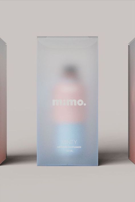 Refillable Toothpaste Concept From mimo Transparent Skincare Packaging, Frosted Packaging Design, Translucent Packaging, Ethereal Packaging, Packaging 2023, Glass Packaging Design, Toothpaste Design, Toothpaste Packaging, Clear Packaging