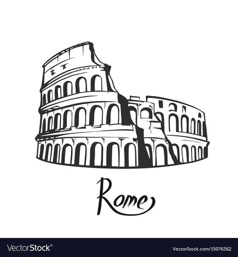 Colosseum Drawing, Rome Coliseum, Aesthetic Boarders Designs, Italian Icons, Italy Colosseum, Rome Italy Colosseum, Rome Colosseum, Rick And Morty Poster, Rome Art