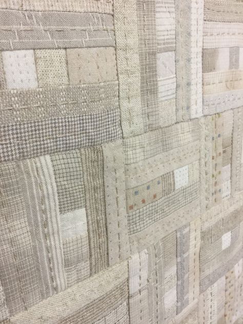 While We Stitch – quilts | Norma Slabbert Quiltmaker Neutral Colored Quilt, Monochromatic Quilt, Low Volume Quilt, Stitch People, Neutral Quilt, Yoko Saito, Shirt Quilts, Japanese Quilts, Wedding Quilt