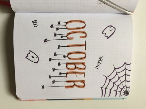 October Title Page Bullet Journal, October Title Page, October Title, Journal Title Page, Bullet Journal Title Page, October Bullet Journal, Bullet Journal September, Bullet Journal Titles, December Bullet Journal