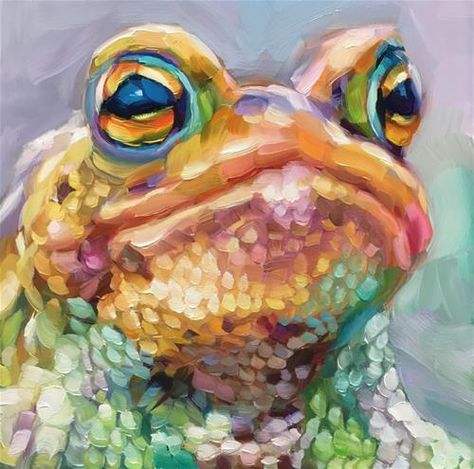 Holly Storlie, Frosch Illustration, Frog Art, Fauvism, Arte Animal, Wood Panel, Fine Art Gallery, Original Fine Art, Animal Paintings