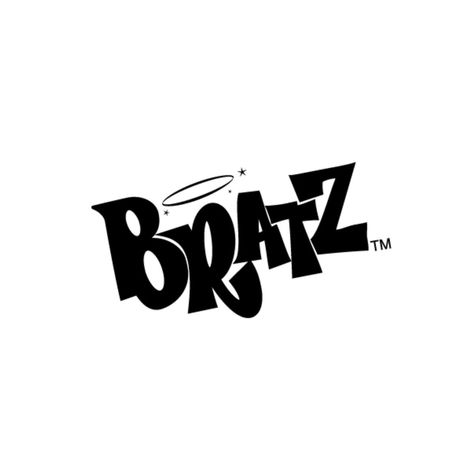 Bratz Widget Aesthetic, Bratz Logo Drawing, Bratz Stencil, Y2k Black Symbols Words, Kpop Logo Design Ideas Y2k, Bratz Tattoo Design Logo, Bratz Silhouette, Bratz Logo Tattoo, Bratz Black And White