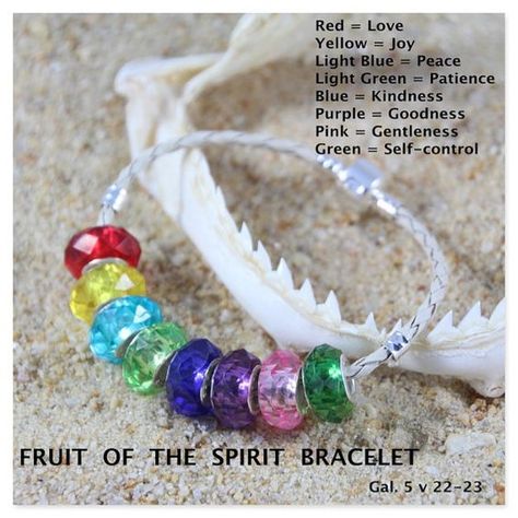 Fruit Of The Spirit Bracelet Craft, Fruits Of The Spirit Bracelet, Church Camp Crafts, Fruit Of The Spirit Craft For Kids, Fruit Of The Spirit Crafts, Fruit Of The Spirit Bracelet, Fruit Of The Spirit Craft, Fruits Of The Spirit, The Fruit Of The Spirit