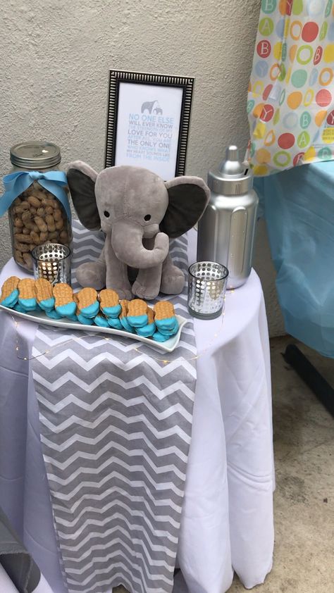 Elephant Theme Gender Reveal Party Ideas, Our Little Peanut Baby Shower Theme, A Little Peanut Is On The Way, Little Peanut Baby Shower Ideas, Peanut Baby Shower Ideas, Little Peanut Baby Shower Boy, Elephant Babyshower, Kylie Baby Shower, Adoption Shower