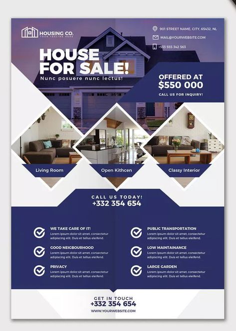 Social Media PinWire: Real Estate Flyer Template PSD - Pinterest 20 mins ago - Brochure Design Corporate Brochure Business Brochure Business Flyer Menu Social Media  Brochure DesignCorporate BrochureBusiness...  Source:www.pinterest.com Results By RobinsPost Via Google Desain Merek, Inmobiliaria Ideas, Brochure Design Layout, Real Estate Marketing Design, Desain Buklet, House Sale, Flyer Design Layout, Desain Editorial, Real Estate Flyer Template