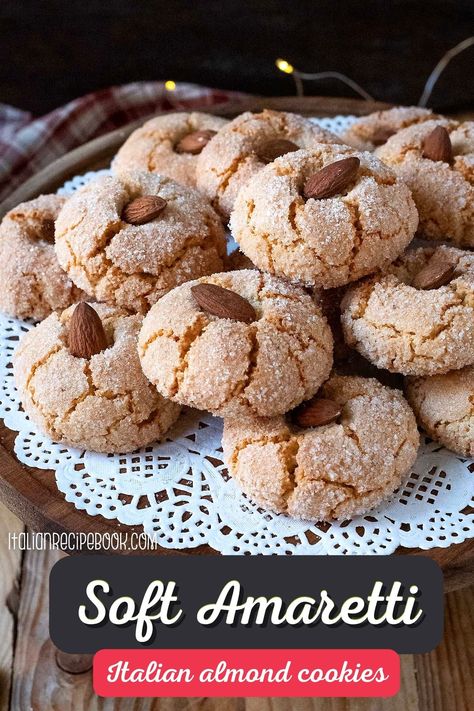 Amaretti cookies are a type of traditional Italian almond cookies. They are soft inside and a little crisp outside, moderately sweet with a pleasant hint of bitterness which is sets them apart from any other almond cookies out there. Soft Amaretti Cookies, Chewy Almond Cookies, Soft Almond Cookies, Amaretti Cookie Recipe, Italian Butter Cookies, Italian Almond Cookies, Almond Meal Cookies, Amaretti Cookies, Italian Christmas Cookies