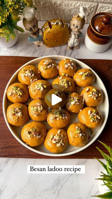 Divya on Instagram: "Rakshabandhan special besan ke ladoo ki recipe 😍😍 Save this for later ❤️.   Ingredients-  1. Ghee - 1 cup  2. Besan - 2 cup  3. Powered sugar- 1 cup  4. Pinch of yellow food colour or Haldi powder  5. Chopped nuts - 2-3 tbsp   Do try this recipe and let me know if you liked it or not 😍😍.   Follow @cookingdiaryathome  For more such amazing content ❤️.   ❌NO REPOST❌   [ Ladoo recipe, besan laddu , easy sweets recipe, Indian sweets , easy recipe, Rakhi recipe, Ranchi blogger]   #rakhi #rakshabandhanspecial #ladoo #besanladoo #reelsinstagram #recipereel ranchiblogger #cookingdiaryathome #exploremore #ranchi #jharkhandblogger #ranchifoodblogger #recipecreator" Besan Ke Laddu, Besan Ke Laddu Recipe, Besan Ladoo Recipes, Besan Ke Ladoo Recipe, Easy Besan Ladoo Recipe, Besan Recipe, Besan Laddu Recipe, Quick Sweets, Sweets Easy