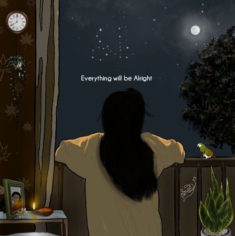 Be Alright, Everything Will Be Alright, Moon And Stars, Night Sky, The Moon, A Woman, Moon, Stars