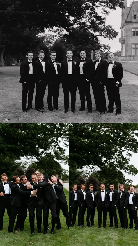 There’s something about capturing the authentic and fun moments for a groom and groomsmen! I captured these fun and carefree groomsmen photos that perfectly represented their personalities and friendship! Feel inspired by fun groomsmen photo ideas, groomsmen photo ideas, groomsmen photos funny and groomsmen photography poses. Book Bella for your luxury wedding or engagement at bellagaviniphoto.com! Wedding Picture Poses Groomsmen, Wedding Pics Groomsmen, Groomsmen Formal Photos, Wedding Picture Ideas With Groomsmen, Groom And Groomsmen Photo Ideas, Groomsmen Photo Poses, Creative Groomsmen Photos, Wedding Photo Ideas Groom And Groomsmen, Big Wedding Party Photos