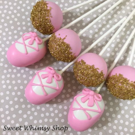 Dance Cake Pops, Ballerina Cake Pops, Shoes Cake, Heart Sweets, Ballet Cakes, Ballet Birthday Party, Dance Cakes, Decorating Food, Cake Ball