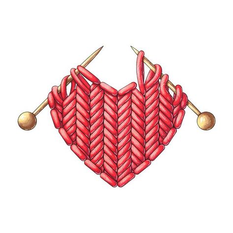 Knitted red heart with knitting needles | Premium Vector #Freepik #vector #heart #decorative #cotton #loop Minimal Logo Design Inspiration, Knitting Tattoo, Sewing Logo, Sewing Room Storage, Valentines Illustration, Handmade Logo, Light Blue Knit, Logo Sewing, Knitted Heart