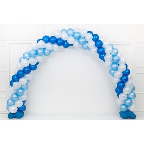 Blue White Balloon Decorations, Blue White Balloon Arch, Decorations With Balloons, Balloon Gate, White Balloon Arch, Baloon Art, Balloon Pillars, Balloon Arch Decorations, 1st Birthday Balloons