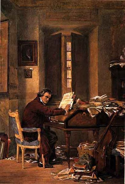 Ludwig van Beethoven 1770-1828.  My favorite composer.  I grew up with a print of this picture in our house.  Memories. Beethoven Art, Beethoven Quotes, Circle Of Fifths, Classical Art Memes, Classical Composers, Piano Art, Romantic Period, Classical Period, Ludwig Van Beethoven