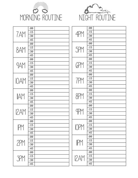 A simple yet effective way to create a daily routine that will help you achieve your goals. This template includes space to track your habits, goals, and progress.

Image: A photo of the , with the text "Routine Template" at the Daily Routine Template, Routine Template, Free Planner Templates, Study Planner Printable, A Daily Routine, Bullet Journal Ideas Templates, Plan Your Day, Home Management Binder, Homeschool Learning