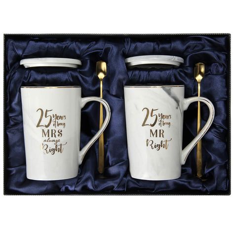 PRICES MAY VARY. 25th Aniversity Gifts for Women and Men - The search is finally over. Give this thoughtful and romantic 25th anniversary gifts for couple and witness the bright-eyed smile your loving husband as he opens his gift. This awesome and heartfelt mug is a cute addition to your spouse's collection. Now is the best time to go big in the gift-giving department. Parents Anniversary Gifts - Our anniversary gifts for couple is the ideal choice when looking for a beautiful statement piece fo Gifts For Anniversary Couple, 25th Wedding Anniversary Decorations, Anniversary For Couple, Happy Anniversary Gifts, 25th Wedding Anniversary Party, Gifts For Anniversary, 25 Wedding Anniversary Gifts, Marriage Anniversary Gifts, 25th Anniversary Gift