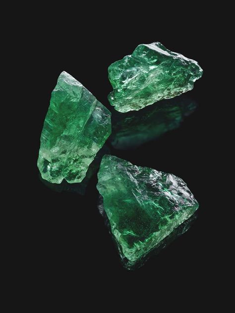 Incandescent colour from @gemfields African #emeralds in the rough. See more at www.thejewelleryeditor.com Emerald Asethic, Emerald Stone Aesthetic, Emerald Gemstone Aesthetic, Emerald Aesthetic Gem, Emerald Photography, Emerald Aesthetic, Emerald Jewellery, Green Diamonds, Katerina Perez