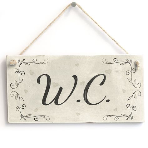 W.C. - Handmade Shabby Chic Wood Door Sign / Plaque For WC Toilet or Cloakroom Powder Room Rustic, Rustic Powder Room, Wall Decor Amazon, Toilet Door Sign, French Country Shabby Chic, Pvc Door, Wooden Door Signs, Style Shabby Chic, Shabby Chic Bathroom