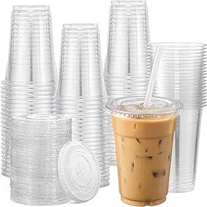 120 sets of 16 oz clear plastic cups made from thicker, durable plastic to prevent breaking or cracking
BPA-free and non-toxic, safe for serving drinks and meeting high safety standards
Each cup has a tight sealing lid with straw hole to prevent spills, leaks, and maintain drink freshness Plastic Cups Design, Plastic Cups With Lids, Milkshake Smoothie, Clear Plastic Cups, Curly Hair Accessories, Wedding Plan, Bride Jewelry, Serving Drinks, Cafe Menu