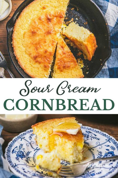 Cornbread With Creamed Corn, Cream Corn Bread, Cream Cornbread, Sour Cream Cornbread, Creamed Corn Cornbread, Southern Cornbread Recipe, Best Cornbread Recipe, Cornbread With Corn, Best Homemade Bread Recipe