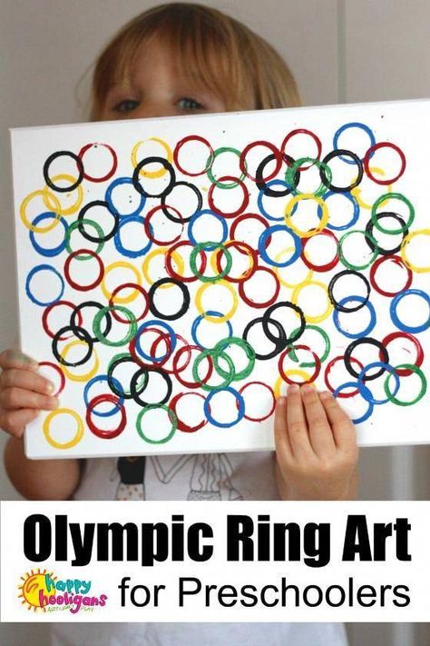 Winter Sports Crafts, Summer Olympics Crafts, Vbs Olympics, Olympic Art, Preschool Olympics, Sport Themed Crafts, Olympic Ring, Art For Preschoolers, Rings Craft