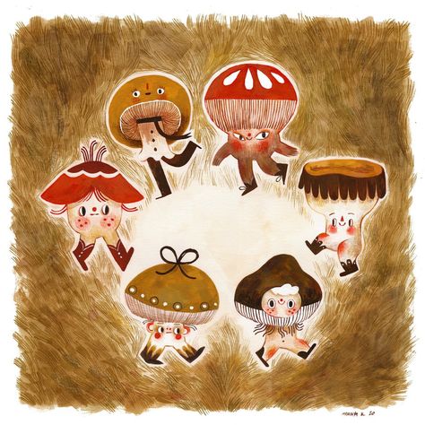 Alle berichten • Instagram Mushroom Character, Fairy Ring, Autumn Stickers, Mushroom Art, Illustrators On Instagram, Now Is The Time, Children's Book Illustration, To Shine, Illustration Print