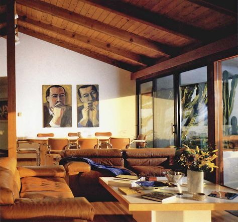 A Post-and-Beam Home in Malibu, Rebuilt 20 Years After It First Ran in "AD" | Architectural Digest/ Post And Beam Interiors, Ad Architectural Digest, Malibu Homes, Post And Beam Home, 70s Interior, Malibu Home, Open Living Room, Post And Beam, Mid Century Modern House