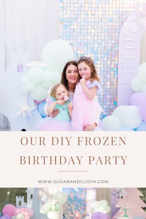 Elsa Themed Birthday Party Decoration Diy, Diy Elsa Birthday Party, Third Birthday Frozen Theme, Winter Frozen Birthday Party, Muted Frozen Party, Frozen Birthday Favors Ideas, Snow Party Favors, Diy Frozen Decor, Frozen Birthday Decorations Diy