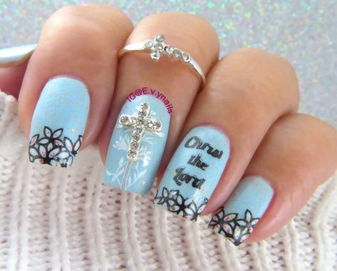 Easter Nails With Cross, Jesus Nails Designs Faith, Jesus Nails Designs, Christian Nails Designs, Christian Nail Art, Christ Nails, Christian Nails, Jesus Nails, Cross Nail Designs