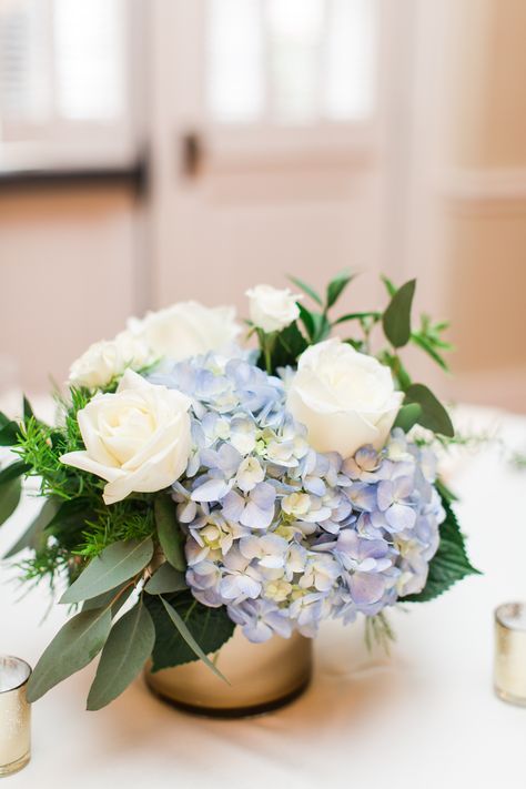 Hydrangea And Roses Arrangements, Blue Green Centerpieces, Wedding Centerpieces Hydrangea And Roses, Hydrangeas And Roses Centerpiece, Eucalyptus And Hydrangea Centerpieces, Blue Floral Centerpieces Simple, Blue And White Flowers Centerpieces, Wedding Table Centerpieces Hydrangea, Hydrangea And Greenery Centerpiece