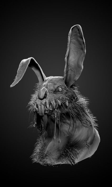 Rabbit Monster, Goya Paintings, Monster Co, Zombie Apocolypse, Animal Captions, Rabbit Sculpture, Peter Cottontail, Dark Artwork, Dope Cartoon Art