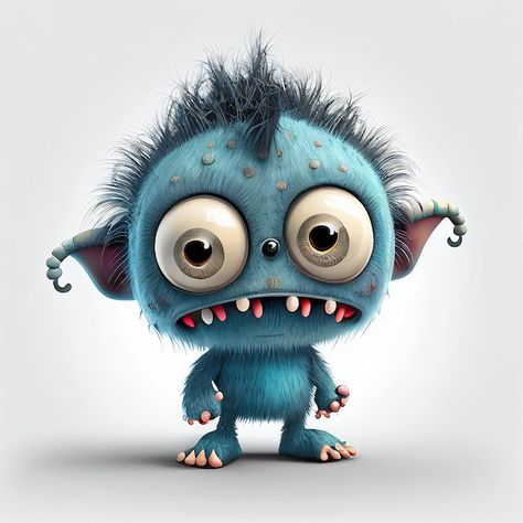 Photo illustration cartoon cute monsters... | Premium Photo #Freepik #photo #cartoon-art #monster-background #cute-monster #cartoon How To Draw Cute Monsters, Sympathetic Monsters, Cute Monster Art, Monster Background, Scary Clown Face, Cute Monster Illustration, Cute Monsters Drawings, Monster Pictures, Monster Cartoon