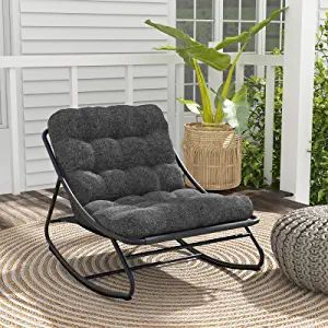 To live it up in comfort or go traditional.... maybe both! Front Porch Sunroom, Sunroom Patio, Rocking Chair Pads, Rocker Recliner Chair, Outdoor Rocking Chair, Relaxing Reading, Porch Living, Chaise Metal, Metal Chair