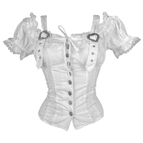 Coquette Vintage Dirndl Blouse 🤍 ⚔️ button up, puffy... - Depop Dirndl Blouse, White Button Up, Digital Closet, Puffy Sleeves, White Blouse, Floral Embroidery, Fitness Inspo, Lace Trim, Button Up