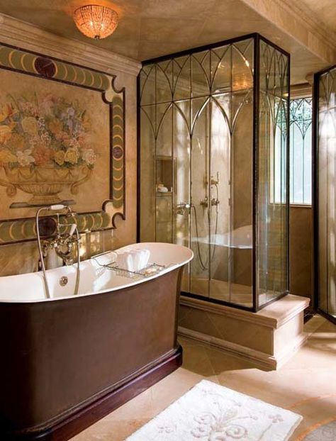 Roman Bathroom, Walker Zanger, Deco House, 2024 Aesthetic, French Limestone, Dream Bath, Dark Home Decor, Dark Home, France Italy