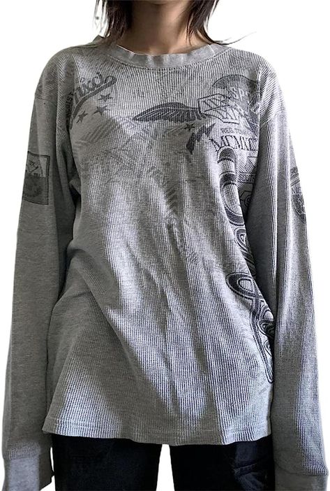 Long Sleeve Baggy Shirt, Baggy Hodge-podge Grunge, Baggy Long Sleeve Shirts, Baggy Long Sleeve Shirt Outfit, Baggy Graphic Tees, Long Sleeve Graphic Tees Outfit, Baggy Long Sleeve Shirt, Baggy T Shirts, Graphic Long Sleeve Tees