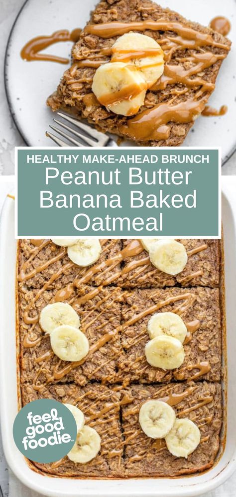 Peanut Butter Banana Baked Oatmeal, Apple Recipes Easy Healthy, Healthy Breakfast Recipes Clean Eating, Breakfast Ideas Healthy Clean Eating, Baked Oatmeal Healthy, Breakfast Recipes Easy Quick, Banana Baked Oatmeal, Apple Recipes Easy, Baked Oatmeal Recipes