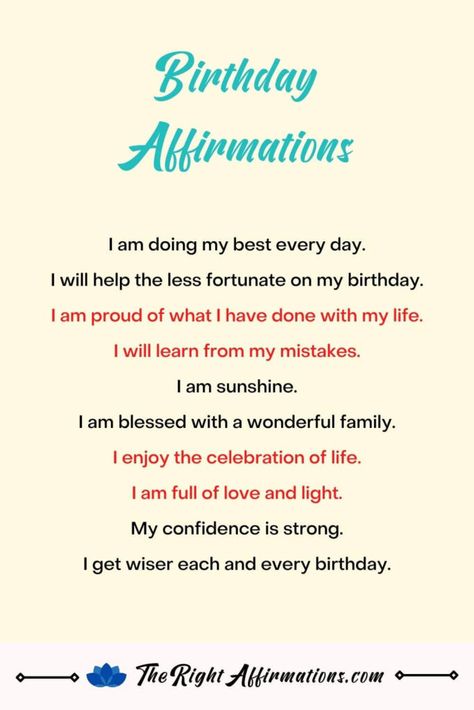 Birthday Affirmations Friends, Positive Birthday Affirmations, Birthday Wishes For Self Life, Happy Birthday Affirmations, Birthday Affirmations Life, Birthday Affirmations About You, Birthday Wish For Yourself, Birthday Rituals For Women, Birthday Affirmations For Self