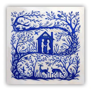 Adam Trest Home – Page 2 – Laurel Mercantile Adam Trest Tile, Folk Tale Illustration, Adam Trest Art, Adam Trest, Painted Dishes, Laurel Mercantile, Indigo Dress, Cool Paper Crafts, Scandinavian Print