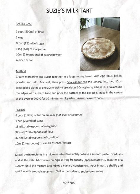 South African Family recipes | This is my Milk Tart recipe that I brought back from South Africa to the UK 🇿🇦 🇬🇧 | Facebook Milk Tart South African, Milk Tart Recipe, Milk Tart, Quiche Dish, African Recipes, Pastry Tart, South African Recipes, Tart Recipe, Pie Plate